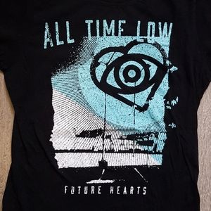 M All Time Low Graphic tee Shirt Future Hearts Band Tee Black Short Sleeve